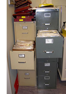 Prenatal records or ACOG Antepartum records fill up file cabinets