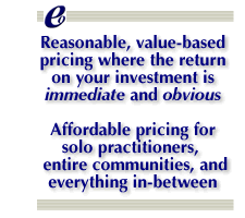 Reasonable, value-based pricing where the return on your investment is immediate and obvious. Affordable pricing for solo practitioners, entire communities, and everything in-between.